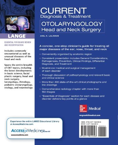 CURRENT Diagnosis & Treatment Otolaryngology--Head and Neck Surgery, Third Edition (LANGE CURRENT Series) by Anil Lalwani