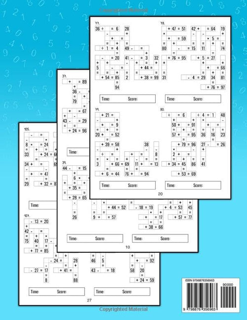 300 Math CrossWord Puzzles: Addition, Subtraction, Multiplication, and Division Puzzles | Criss Cross Challenges for Kids & Adults by Josh Ortiz Martin