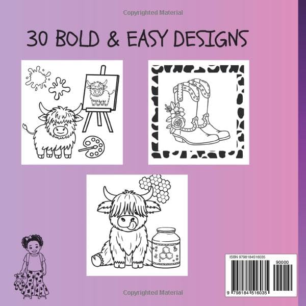 Katie's Cows: Highland Cow Coloring Book for Kids. by Kim Johnson