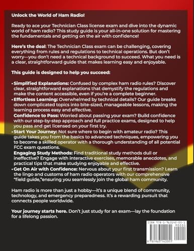 Ham Radio Technician Class License Study Guide: From Beginner to Licensed! Master the Fundamentals of Amateur Radio, Ace the FCC Exam and Get on the ... Confidence (Ham Radio License Study Guides) by Morse Code Publishing