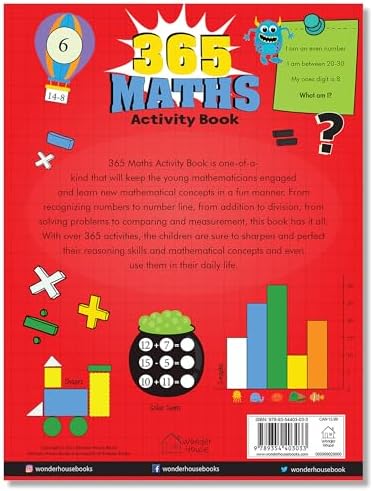 365 Maths Activity Book For Kids: Age 5+ by Wonder House Books