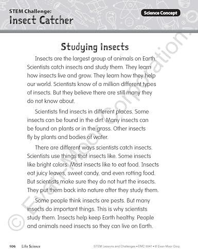 Evan-Moor Stem Lessons and Challenges, Grade 1 Homeschooling & Classroom Resource Workbook, Life, Earth and Physical Science Problem Solving, Peer Collaboration, Real-World, Visual Literacy, Printable by Evan-Moor Educational Publishers