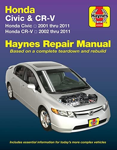Haynes Honda Civic 2001 thru 2011 & CR-V 2002 Thur 2011 Repair Manual (Haynes Repair Manuals) by Haynes Publishing