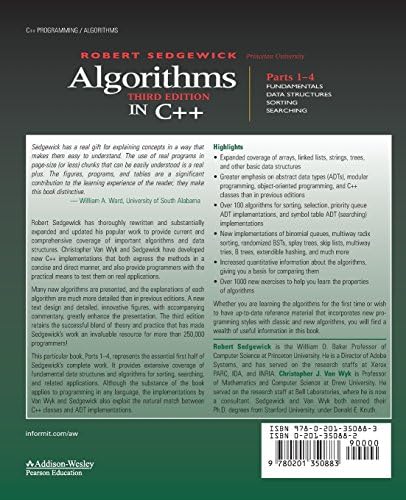 Algorithms in C++, Parts 1-4: Fundamentals, Data Structure, Sorting, Searching, Third Edition by Robert Sedgewick