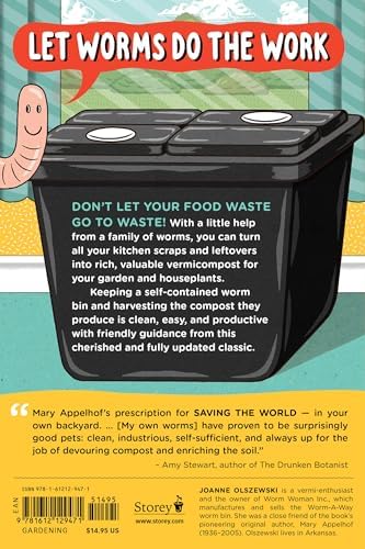 Worms Eat My Garbage, 35th Anniversary Edition: How to Set Up and Maintain a Worm Composting System: Compost Food Waste, Produce Fertilizer for Houseplants and Garden, and Educate Your Kids and Family by Mary Appelhof