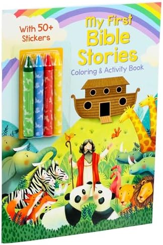 My First Bible Stories Coloring & Activity Book with 4 Crayons and 50+ Stickers (Color & Activity with Crayons) by Editors of Silver Dolphin Books