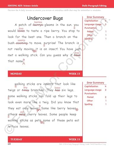 Evan-Moor Daily Paragraph Editing, Grade 3 Teacher Edition by Evan-Moor Educational Publishers