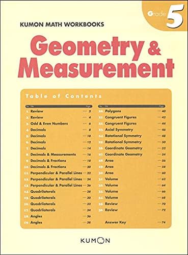 Kumon Grade 5 Geometry & Measurement (Kumon Math Workbooks) (Kumon Math Workbooks Grade 5) by Kumon Publishing