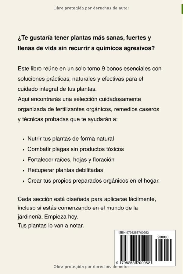 Fertilizantes y Remedios Orgánicos para Plantas: Guía completa con 9 bonos esenciales para nutrir, proteger y recuperar tus plantas sin químicos (Spanish Edition) by JOSE LUIS GIL APONTE