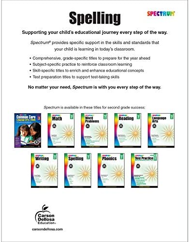 Spectrum Spelling Workbook Grade 2, Ages 7 to 8, 2nd Grade Spelling Workbook, Phonics, Handwriting Practice with Sight Words, Vowels, and Compound Words With English Dictionary - 208 Pages by Spectrum