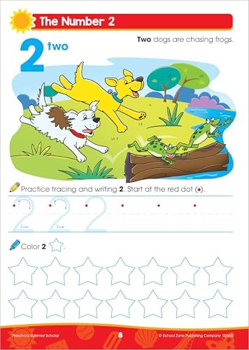 School Zone Preschool Summer Scholar Workbook: 80 Pages, Toddler, Pre-K, ABCs, Alphabet, Basic Phonics, Writing Skills, Early Math & Numbers, Colors & Shapes, Ages 3-5 by School Zone