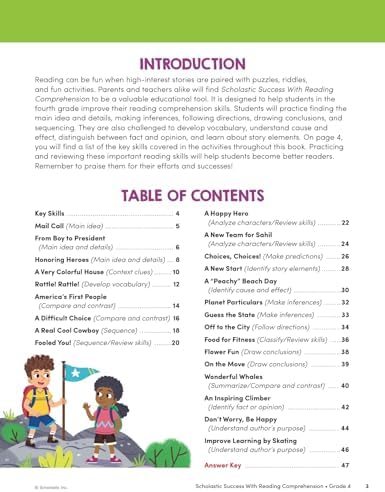 Scholastic Success with Reading Comprehension Grade 4 Workbook by Scholastic Teaching Resources