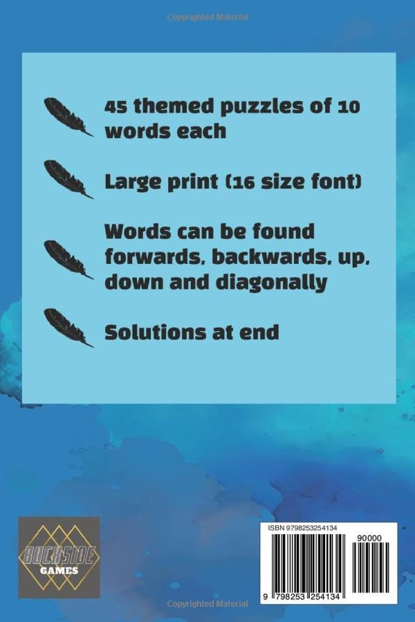 Large Print Word Search for Bird Lovers | 45 Puzzles For Teens, Adults and Seniors | 6 X 9 inches, 91 pages (Animal and nature-themed word search books) by Buckside Games