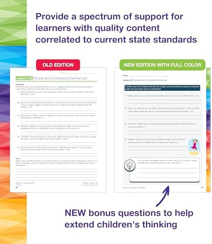 Spectrum Grade 8 Language Arts Workbook, ELA Middle School Books for Kids Ages 13-14 Covering Grammar, Vocabulary, Sentence Structure, Parts of Speech, and More, Classroom or Homeschool Curriculum by Spectrum