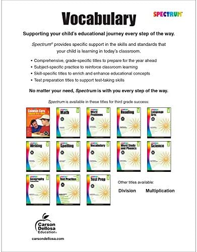 Spectrum 3rd Grade Vocabulary Workbooks, Ages 8 to 9, Grade 3 Vocabulary Workbook, Word Classification, Roots, Compound Words, Prefixes and Suffixes, and Abbreviations - 160 Pages by Spectrum