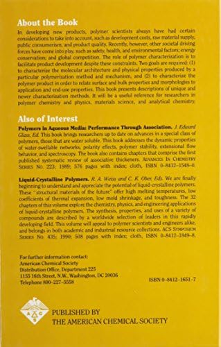 Polymer Characterization: Physical Property, Spectroscopic, and Chromatographic Methods (ACS Advances in Chemistry) by Clara D. Craver