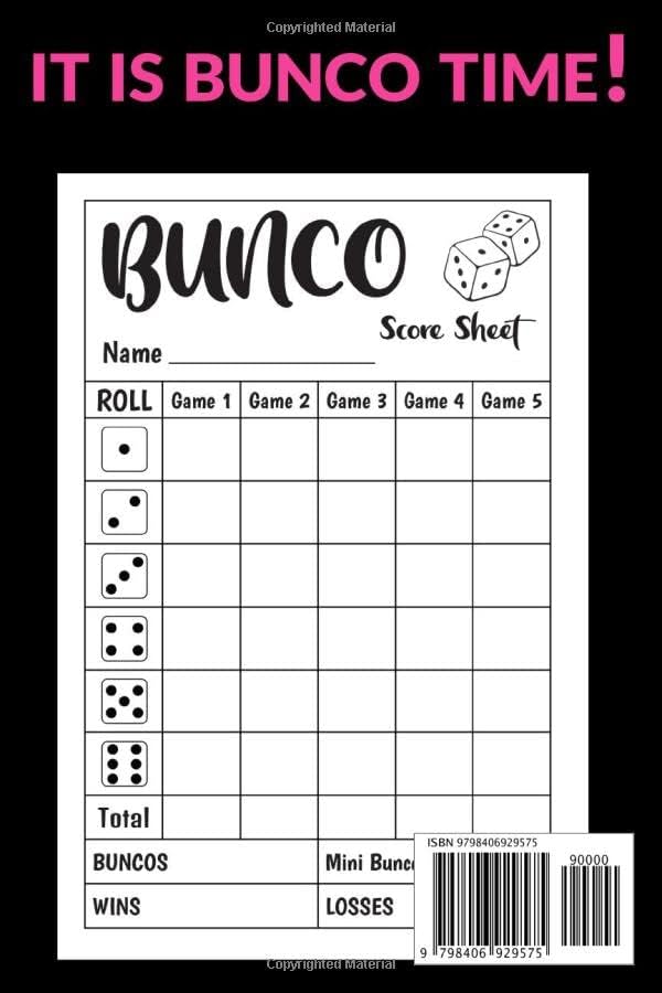 Bunco Score Cards: 200 Score Pads for Scorekeeping | Bunco Score Cards | Bunco Game Score Sheets | Bunco Score Cards for Bunco Dice Game | Includes Mini Bunco Box by Unteybeen Company