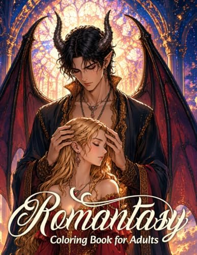 Romantasy Coloring Book for Adults: Dark Romance & Fantasy Illustrations to Color – Fairies, Knights, Lovers, Dragons and Magical Worlds by IgyDraw