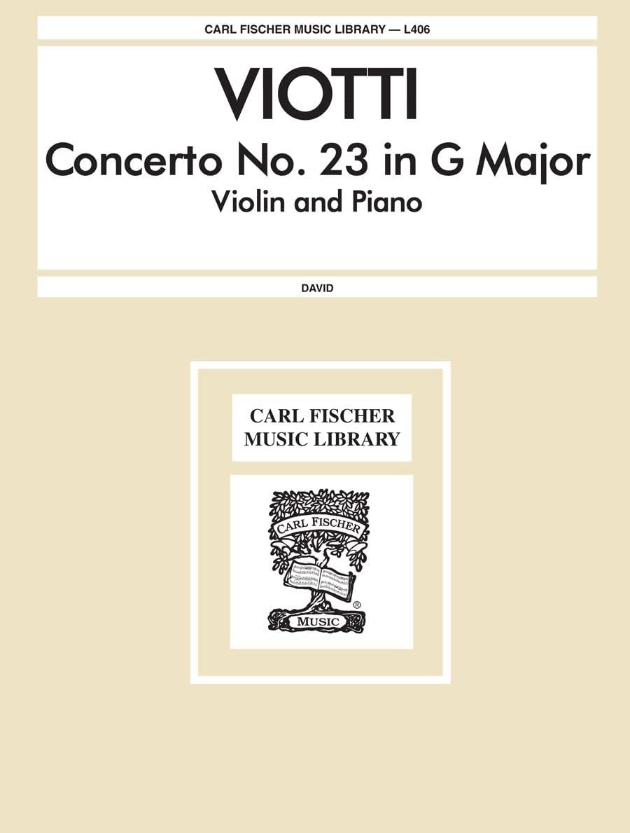 Viotti: Violin Concerto No. 23 in G Major (Solo Part with Piano Reduction) by Viotti