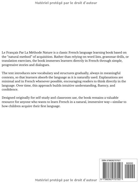 Le Français Par La Méthode Nature 1 by Arthur Jensen
