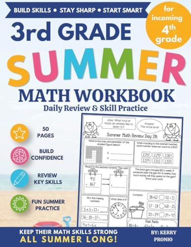 3rd Grade Summer Math Workbook Daily Review and Skill Practice: For Incoming 4th Grade by Kerry Pronio