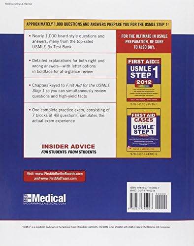 First Aid Q&A for the USMLE Step 1, Third Edition (First Aid USMLE) by Tao Le