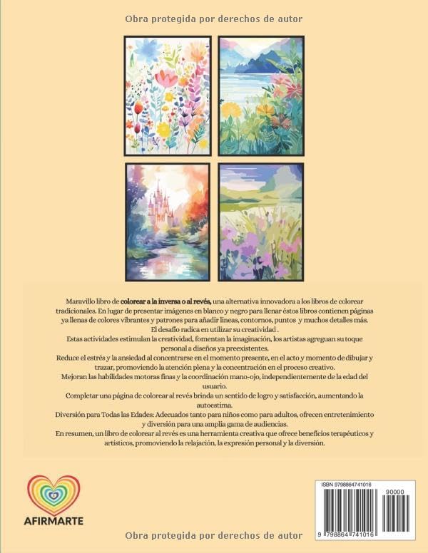 Libro de colorear a la inversa: Colorear al Revés para Relajación / Mindfulness / Creatividad / Serenidad / anti estres (Spanish Edition) by Patricia del Mar Palencia
