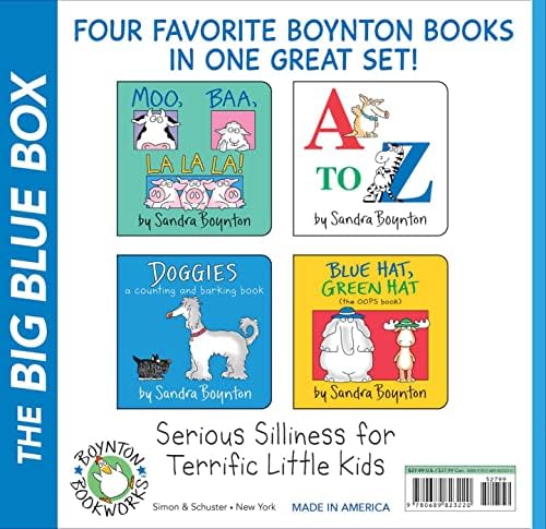 Boynton's Greatest Hits The Big Blue Box (Boxed Set): Moo, Baa, La La La!; A to Z; Doggies; Blue Hat, Green Hat by Sandra Boynton