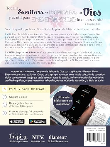 Biblia Inspira NTV con Filament (SentiPiel, Paraíso floral) (Spanish Edition) by Tyndale