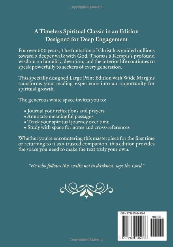 The Imitation of Christ: Large Print Edition with Wide Margins for Study, Meditation, and Journaling by Thomas à Kempis