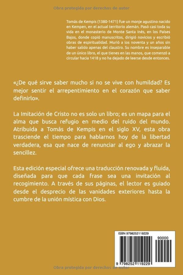 La Imitación De Cristo: Traducción íntegra y renovada desde el latín original: Una guía mística de paz interior y sabiduría para la vida moderna. (Spanish Edition) by Tomás de Kempis