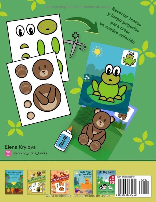 Cortar Y Pegar. Libro de trabajo para niños. Nivel 2: Actividades y Aprendizaje Para Niños. Cortar y Pegar Tijeras Niños 4 Años: Libro De Actividades ... Niños - Animales y Formas. (Spanish Edition) by Elena Krylova