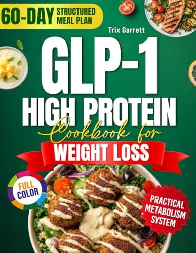 The GLP-1 High Protein Cookbook for Weight Loss the Practical Metabolism Approach: High-Protein Recipes to Help You Stay Consistent, Feel Satisfied, and Build Habits – 60-Day Meal Plan | Full Color by Trix Garrett