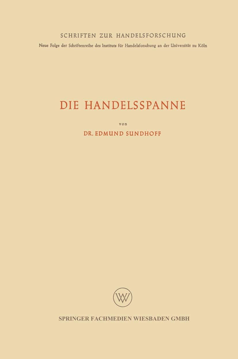 Die Handelsspanne (German Edition) by Edmund Sundhoff