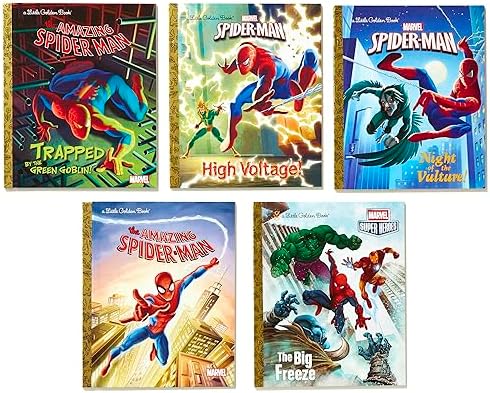 Spider-Man Little Golden Book Library (Marvel): Spider-Man!; Trapped by the Green Goblin; The Big Freeze!; High Voltage!; Night of the Vulture! by Various