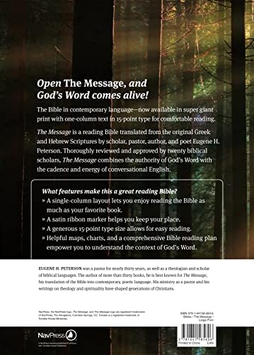 The Message Super Giant Print (Leather-Look, Teal Berries) by Eugene H. Peterson