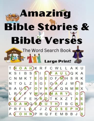 Amazing Bible Stories and Bible Verses The Word Search Book | Large Print Word Search Book | Puzzle for Kids, Teens, Adults and Seniors: Psalms, ... | Bible Word Search | Christian Word Search by We Love Words Publishing