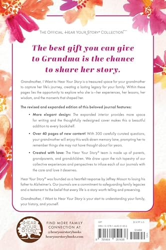 Grandmother, I Want to Hear Your Story (Expanded Edition): A Grandmother's Guided Journal to Share Her Life & Her Love (Hear Your Story Books) by Jeffrey Mason