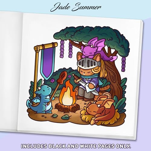 Cozy Kingdom: A Cute Fantasy Coloring Book for Adults and Teens with Knights, Dragons, Unicorns, Fairies, and More! (Cozy Coloring Books) by Jade Summer