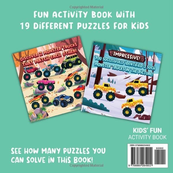 Search and Count Monster Trucks! I Spy Book for Kids Ages 2-5: Preschool Activity Book Filled with Counting Challenges, Seek-and-Find Puzzles, and Enjoyable Learning with Fun for Toddlers by Paripure Funtrace