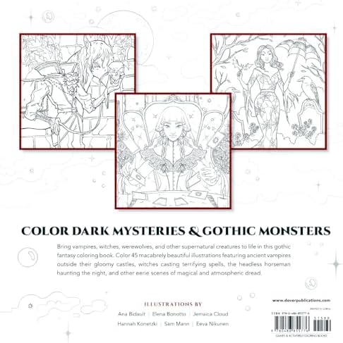 Dark Magic: A Gothic Fantasy Coloring Book (Dover Adult Coloring Books) by Ana Bidault