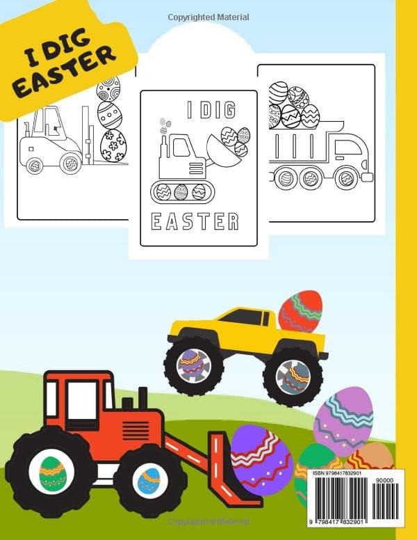 Easter vehicle & egg coloring book, for ages 1-5: A great coloring book with easter eggs and construction vehicles for toddlers and preschoolers. by Bloom Publishing