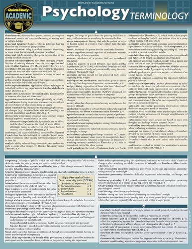 Psychology Terminology: a QuickStudy Laminated Reference Guide (Quickstudy Reference Guide) by Regina Snyder