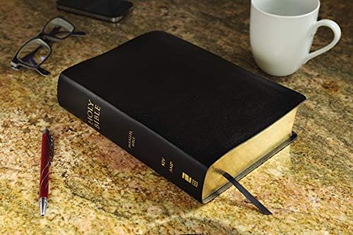 KJV, Amplified, Parallel Bible, Large Print, Bonded Leather, Black, Red Letter: Two Bible Versions Together for Study and Comparison by Zondervan