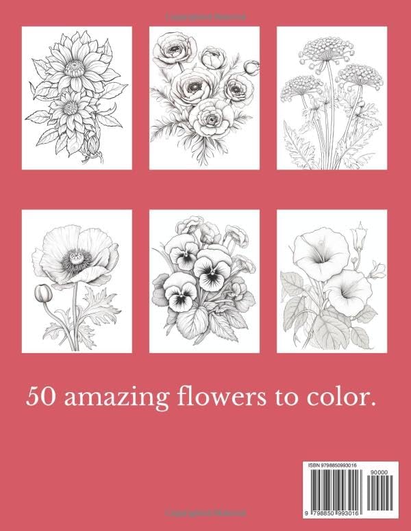 Blooming Gardens Flowers Coloring Book: Relaxing Flowers To Color For Adults by Kuroyama Designs