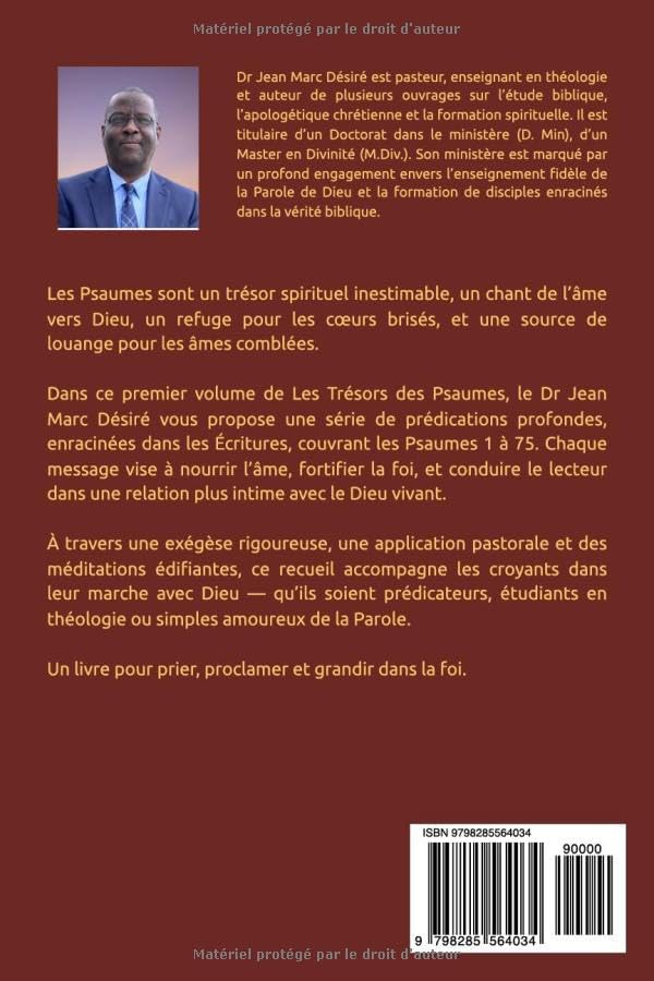 Les Trésors des Psaumes (Vol 1): Prédications pour nourrir l’âme et affermir la foi (French Edition) by Dr Jean Marc Désiré