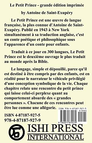 Le Petit Prince - grande edition imprimee: The Little Prince French Original Large Print Edition (French Edition) by Antoine de Saint-Exupery