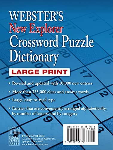 Webster's New Explorer Crossword Puzzle Dictionary, Third Edition, Large Print Edition by Editors of Merriam-Webster