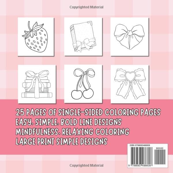 Cute Coquette Large Print Bold and Easy Coloring Book for Adults, Women, Seniors and Beginners, Big and Simple Designs, Large Print Coloring Book, ... for Stress-Relief and Relaxation for Women by nichole throndsen
