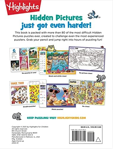 The Hardest Hidden Pictures Book Ever: Ultra-Challenging Brain Games for Kids Ages 8-12, Advanced Seek and Find Puzzles Book with Over 1,500 Hidden Objects to Find (Highlights Hidden Pictures) by Highlights
